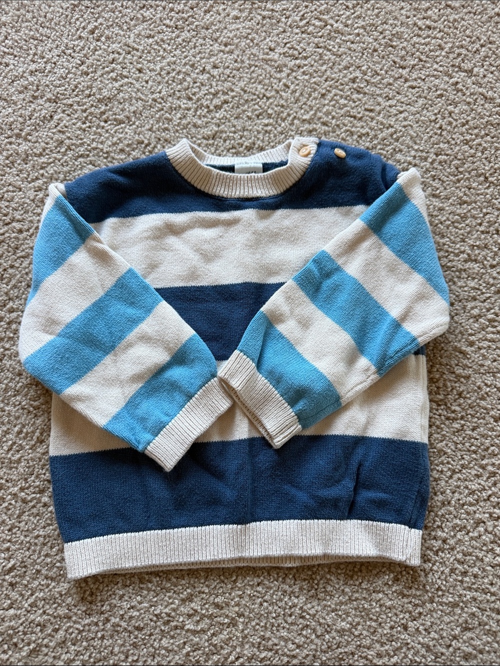 *Like New* H&M Striped Crewneck Sweater in Navy, White & Light Blue